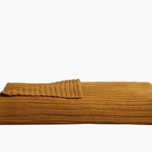 Parachute Oversized Rib Knit Throw Ochre